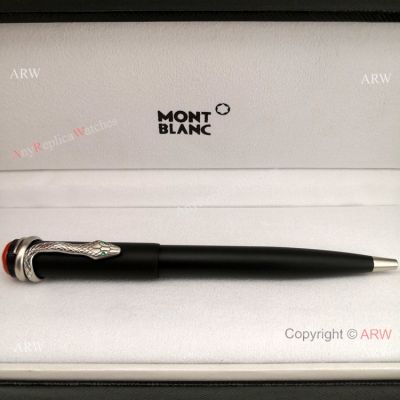 Replica Mont Blanc Rouge Et Noir Black Matte Ballpoint Pen Mont Blanc Snake Pen